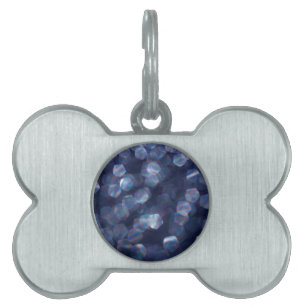 Blue Sparkle Bokeh Lights Pet Tag