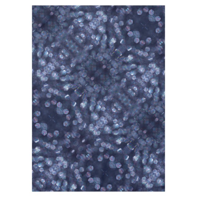 Blue Sparkle Bokeh Lights Tablecloth (Front)