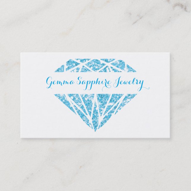 Blue Sparkle Gem Jeweller Business Card (Front)