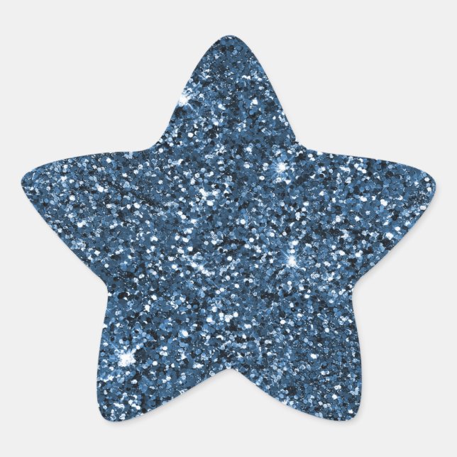 Blue Sparkle Glitter  Star Sticker (Front)