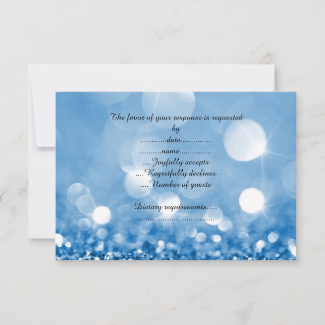 Blue Sparkle response card elegant semi gloss (Front)