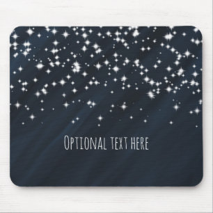 Blue & Sparkle Stars Elegant Glamour Mouse Pad