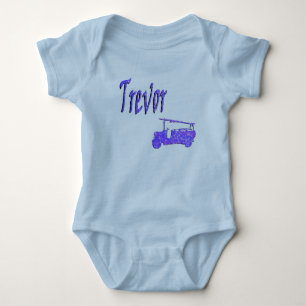 Blue Sparkle Trevor, Name, With Fire Truck, Baby Bodysuit