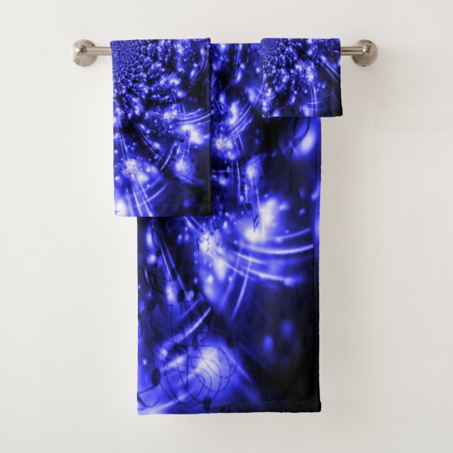Blue Sparkling Lights Bath Towel Set (Insitu)