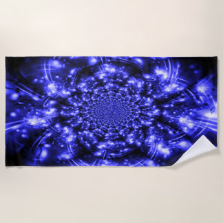 Blue Sparkling Lights Beach Towel