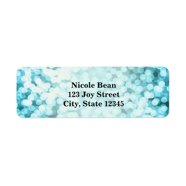 Blue Sparkling Lights Glamour Address Labels (Front)