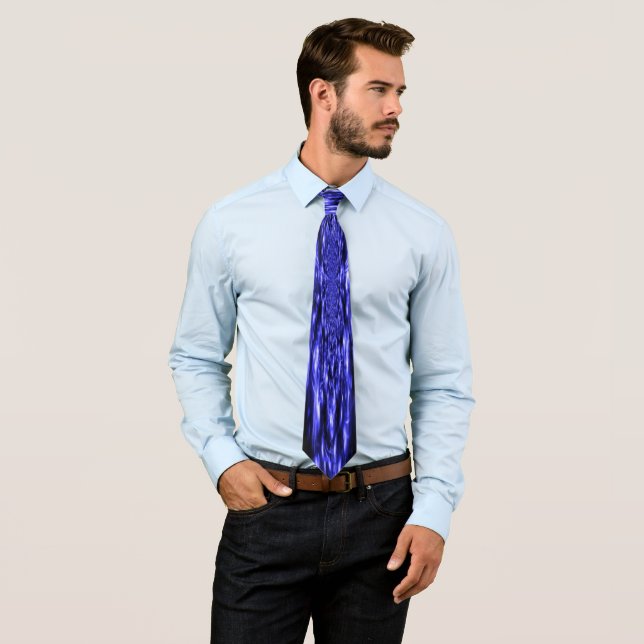 Blue Sparkling Lights Tie (In Situ)