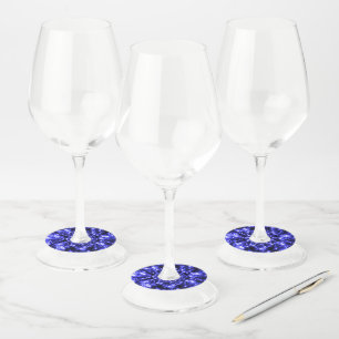 Blue Sparkling Lights Wine Glass Tag