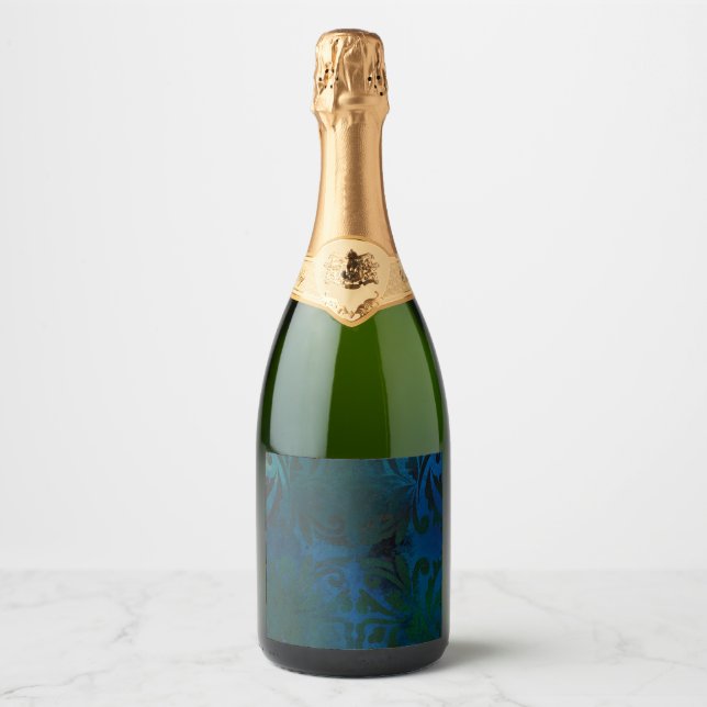 blue sparkling wine label (Front)