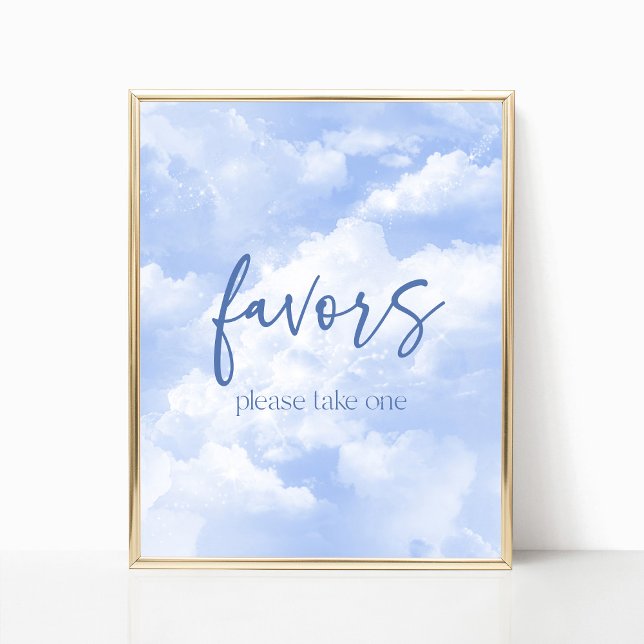 Blue Sparkly Clouds Party Favours Sign (Creator Uploaded)