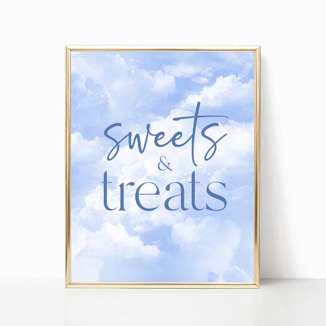 Blue Sparkly Clouds Sweets & Treats Sign (Creator Uploaded)