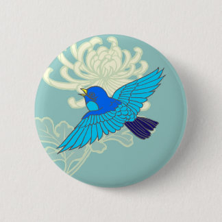 Blue Sparrow 6 Cm Round Badge