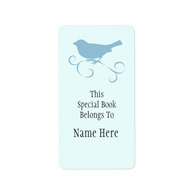 Blue Sparrow Bookplate Label (Front)