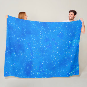Blue Speckle Watercolor Paints Fleece Blanket