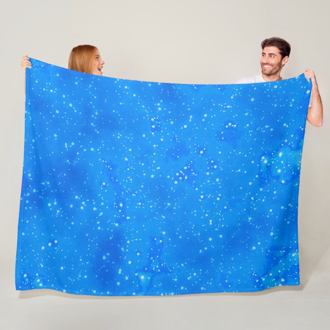 Blue Speckle Watercolor Paints  Fleece Blanket (In Situ)