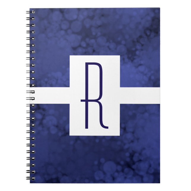 Blue Speckled Monogram Notebook (Front)