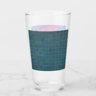 blue speckled tiles glass