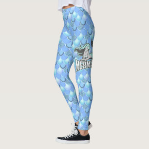 Blue spectrum of mermaid colours  leggings