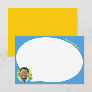 Blue Speech Bubble and Photo Thank You Card