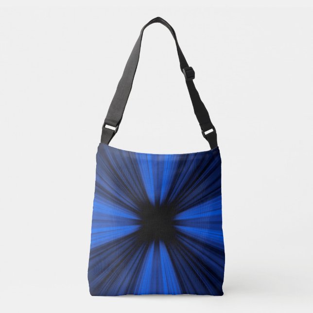 Blue speed lines explosion crossbody bag (Front)