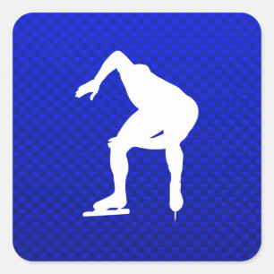 Blue Speed Skater Square Sticker