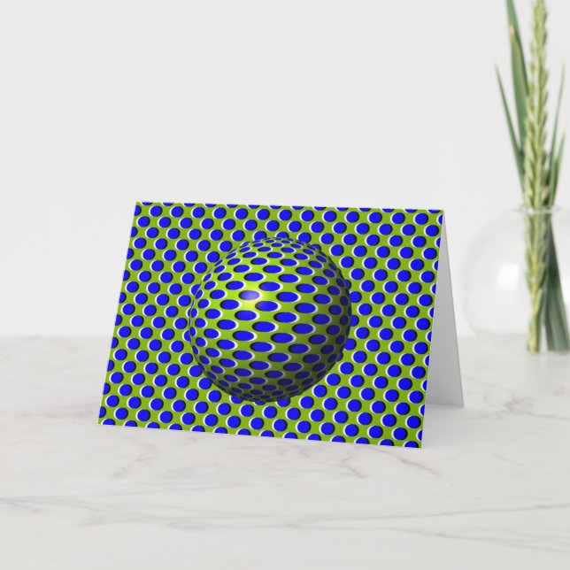 Blue Sphere Ball Optical Illusion Card (Front)