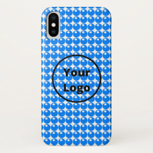 Blue sphere circles pattern on white iPhone x case