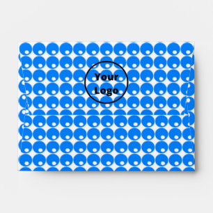 Blue sphere circles pattern on white envelope