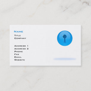 Blue Sphere With Keyhole Business Card Template