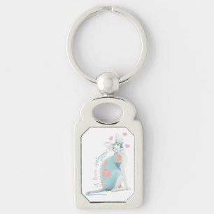Blue Sphinx in roses! Key Ring