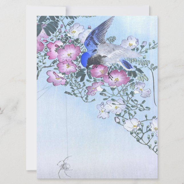 Blue Spider Bird Flower Print | Spider Lovers (Front)