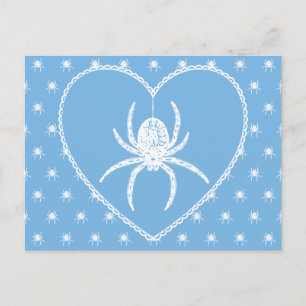 Blue Spider Heart Postcard