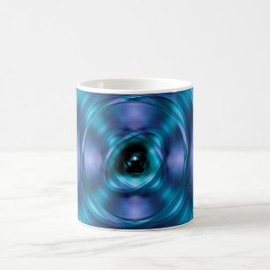 Blue spinning atom coffee mug