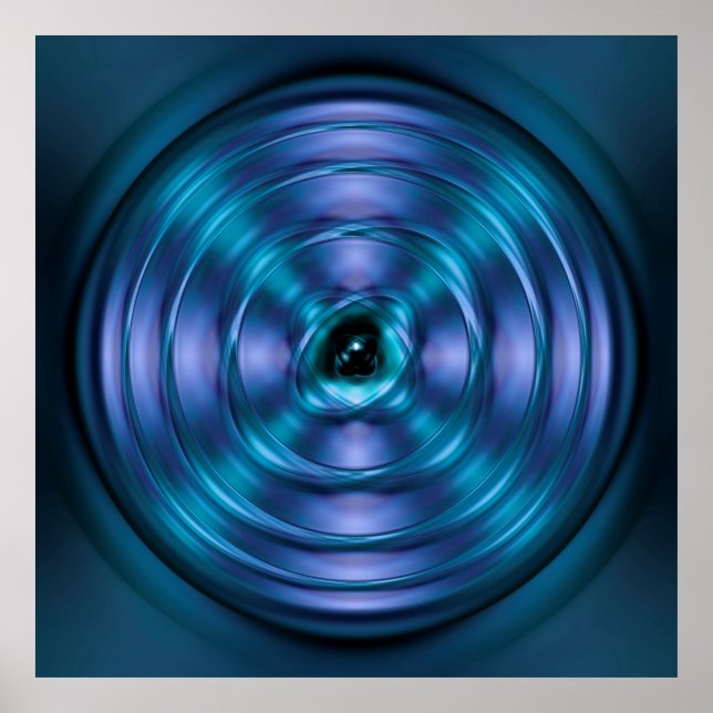 Blue spinning atom poster (Front)