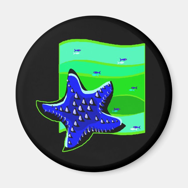 Blue Spiny Starfish Magnet (Front)