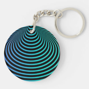 Blue Spiral Acrylic Keychain