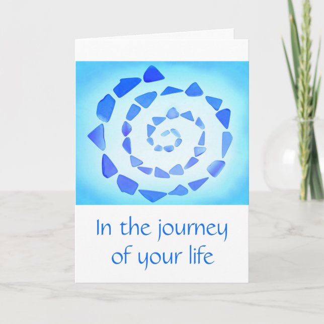 Blue Spiral Birthday Card (Front)