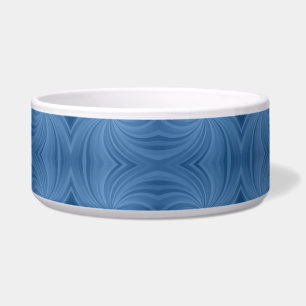 blue spiral cat food bowl