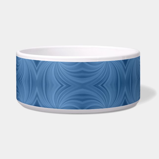 blue spiral cat food bowl (Front)