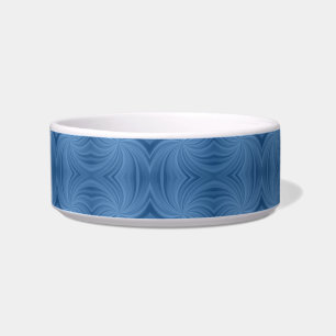 blue spiral cat food bowl