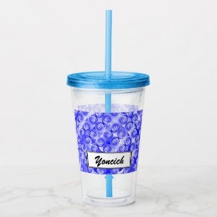 Blue Spiral Illusion by Kenneth Yoncich Acrylic Tumbler