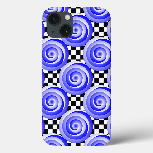 Blue Spiral Illusion by Kenneth Yoncich Case-Mate iPhone Case (Back)