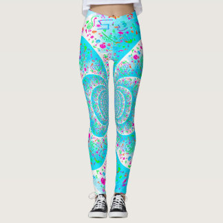 Blue Spiral Leggings