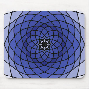 Blue Spiral Mandala Mouse Pad