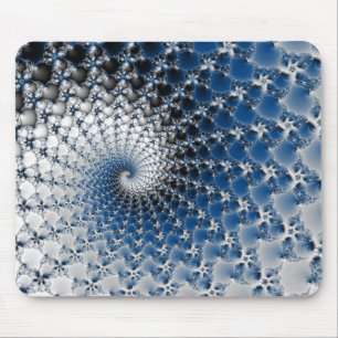 Blue Spiral Mouse Pad