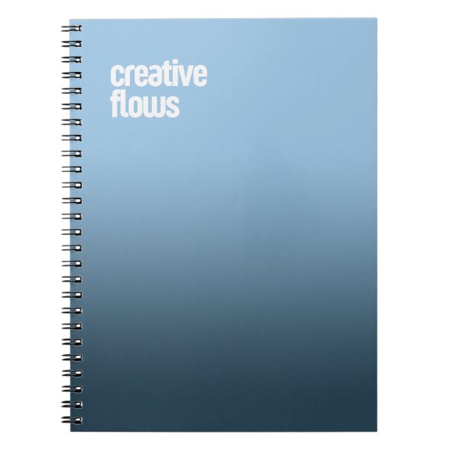 Blue Spiral Notebook – "Creative Flows" Journal (Front)