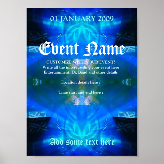 Blue Spirit Event Poster Template #013 (Front)