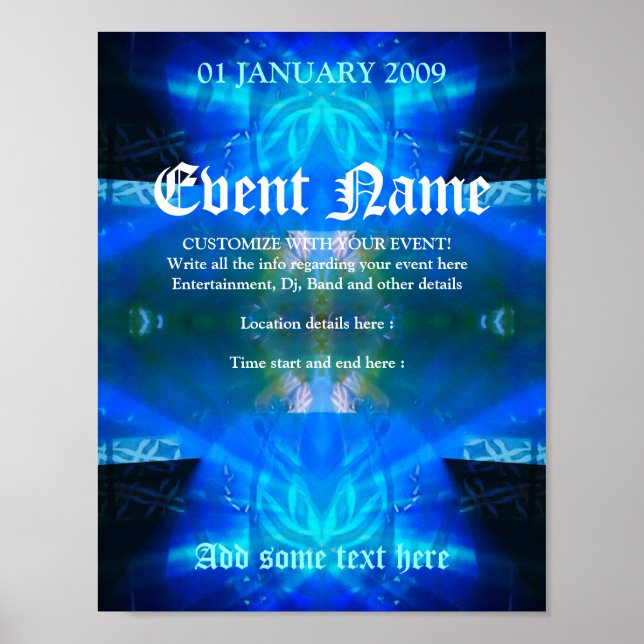 Blue Spirit Event Poster Template #013 (Front)