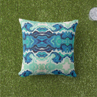 Blue Splash 1 - Outdoor Throw Pillow