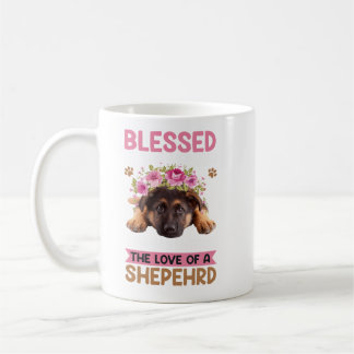 Blue Splash Hipster German Shepard Shepherd. Perfe Coffee Mug